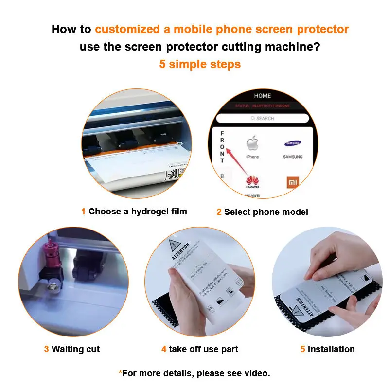 50 pcs Universal HD Film Flexible Clear Hydrogel Screen Protector Phone Clear Tpu Cutting Film Screen Protector