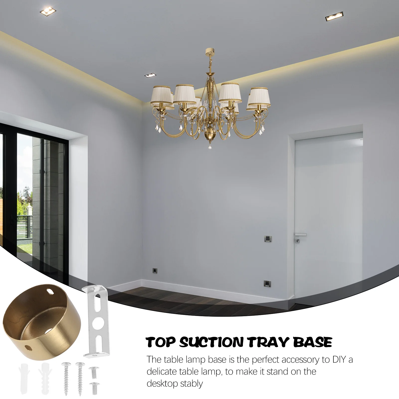 

1Set Round Iron Lamp Base Holder Smooth Metal Desk Lamp Base for DIY Home Lighting Small Night Light Iron Round Stand