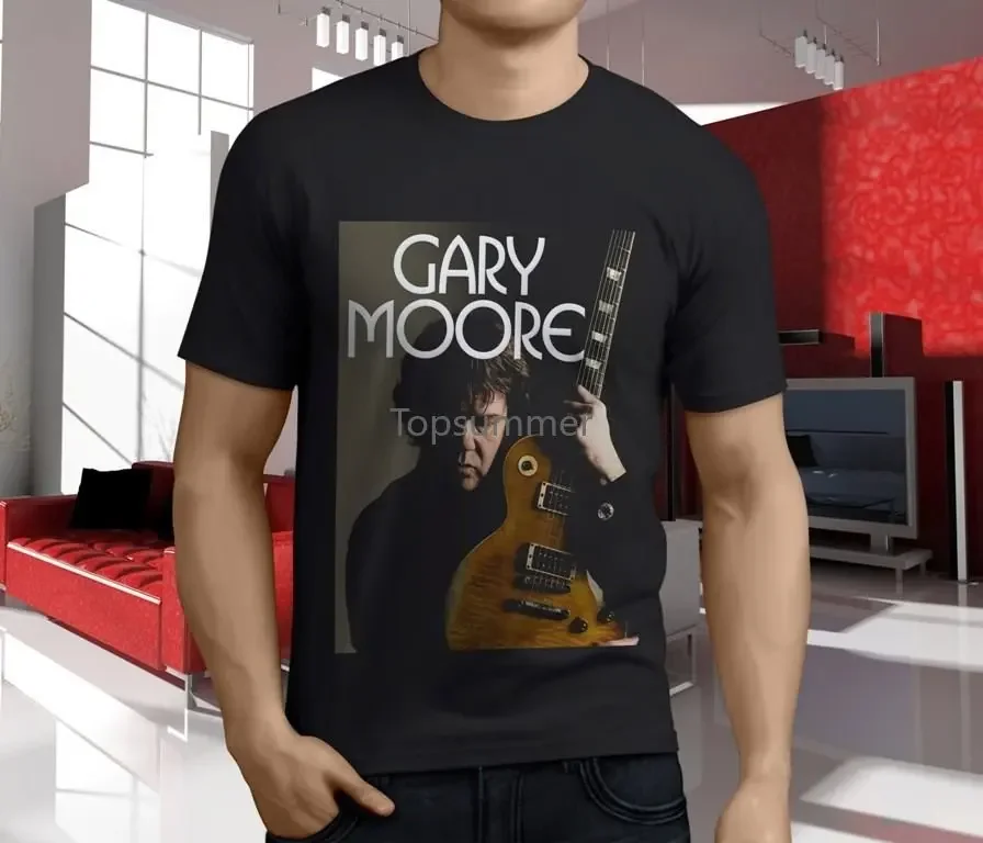 

New Gary Moore With Guitar Rock Amp Blues Guitarist Men'S Black T-Shirt S-3Xlnew T Shirt Spring Summer