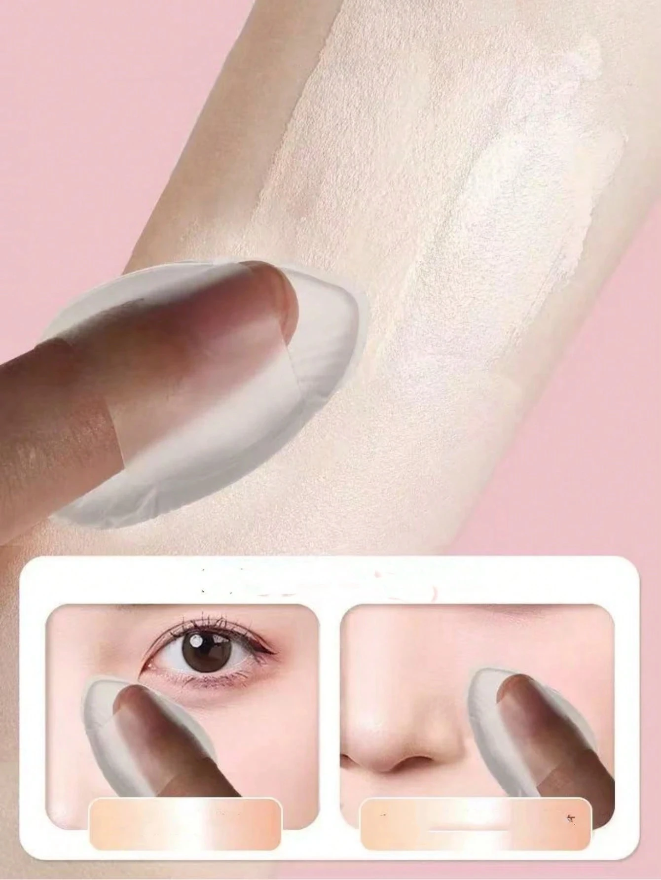 1/2 szt. Silikonowa gąbka do makijażu, kryształowa żelowa gąbka do podkładu BB na bazie wody, przezroczysta gąbka do podkładu, niechłonna