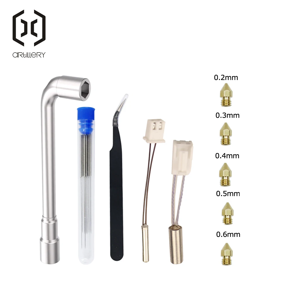 

0.2/0.3/0.4/0.5/0.6 print head is suitable for MK8 1.75mm ABS PLA, support ArtilleryHornet printer extruder