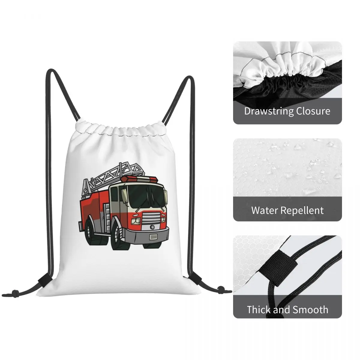 Children's Fire Engine Firefighters Backpacks Multi-function Drawstring Bags Sports Bag Book Bags for Man Woman School
