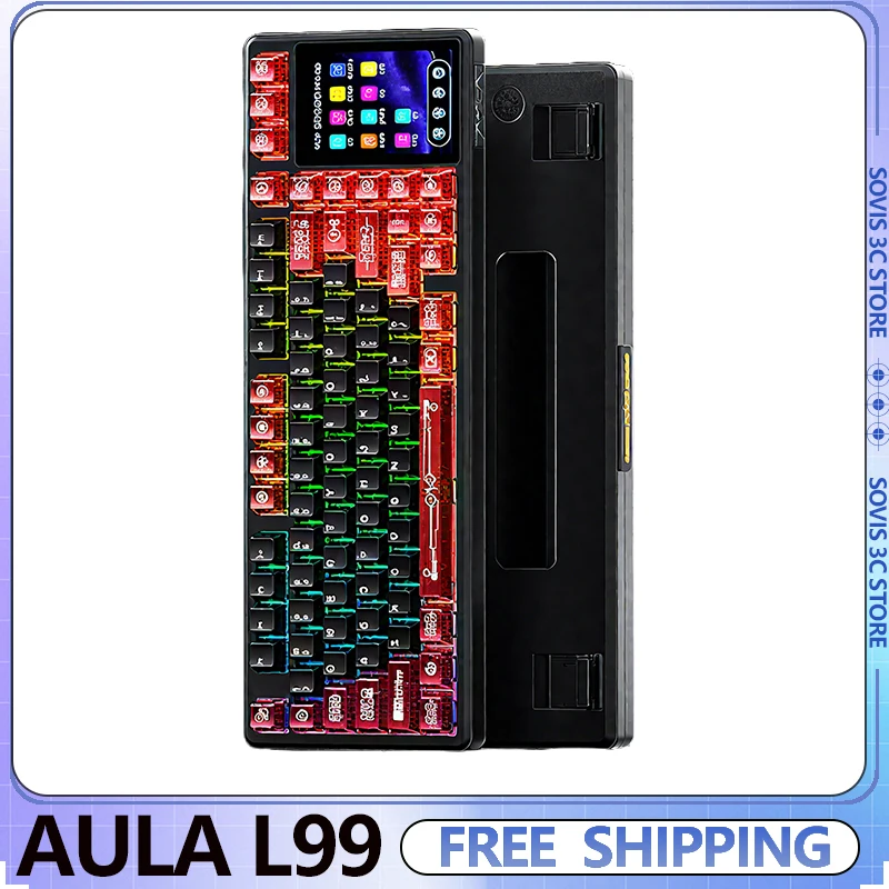 

AULA L99 Screen Display Mechanical Keyboard 84keys Wireless Customization Touch Tri-mode Bluetooth Office Esports Game Dedicated