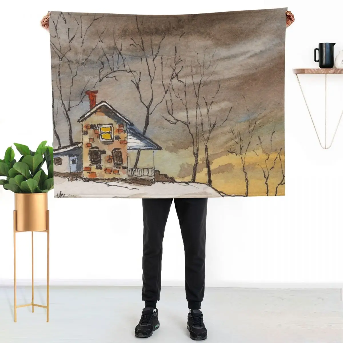 Brown Brick House Throw Blanket Sofa Quilt Travel Kid'S Decorative Beds Designers warm winter Blankets