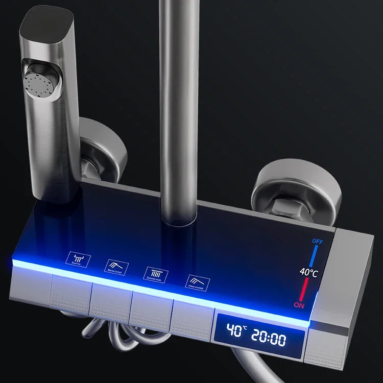 نظام دش رقمي بيانو ذكي ، رأس دش مطر ، ساخن وبارد ، إكسسوارات صنابير الحمام ، 12"