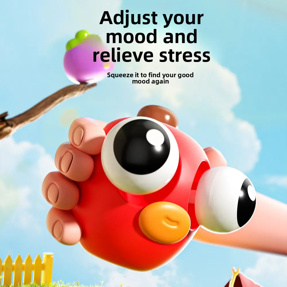 

Bubble Blowing Fruit Doll Squishy Toy Eye Popping Design HD Clear Print Multiple Sizes Funny Creative Stress Relief Vent Fidget Toy