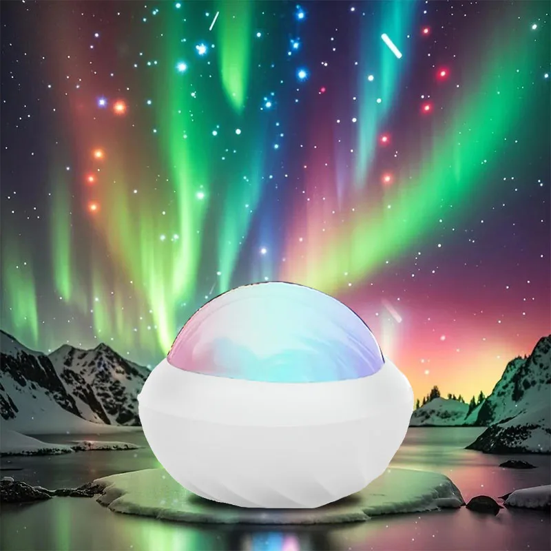 جهاز عرض ضوئي شمالي RGB أضواء ليلية للتحكم عن بعد USB مصباح عرض أورورا 360 °   تدوير لديكور المنزل والحفلات