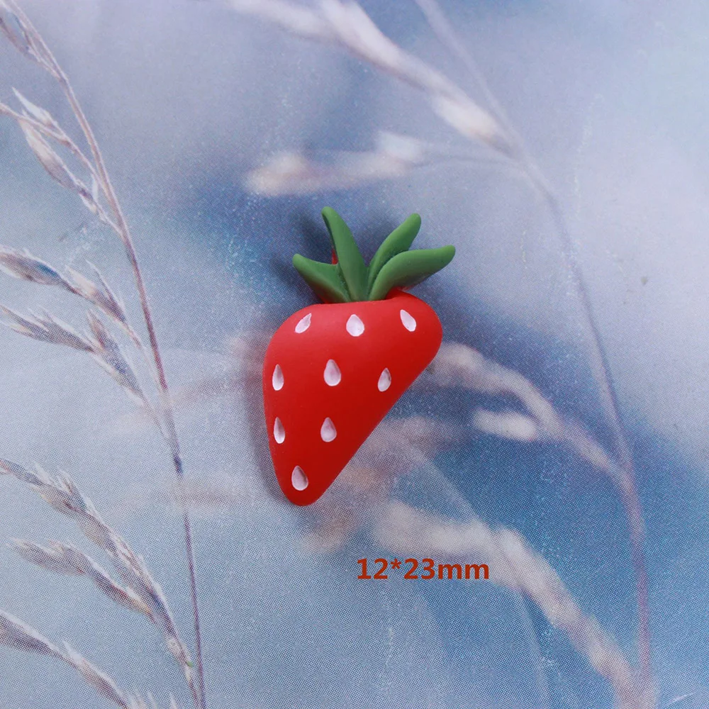 10Pcs Cute Strawberry Pineapple Peach Carrot Mango Flatback Resin Cabochon Scrapbooking Phone Decor DIY Craft Hair Bow Center