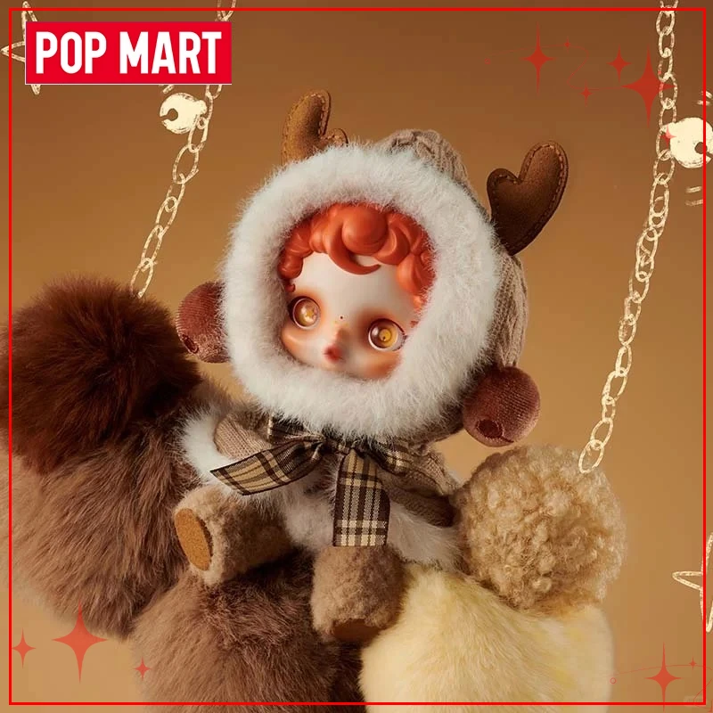 POPMART SKULLPANDA Winter Symphony Series Blind Box Vinile Faccia Peluche Bambola Ciondolo Portachiavi Collezioni Regali di Natale