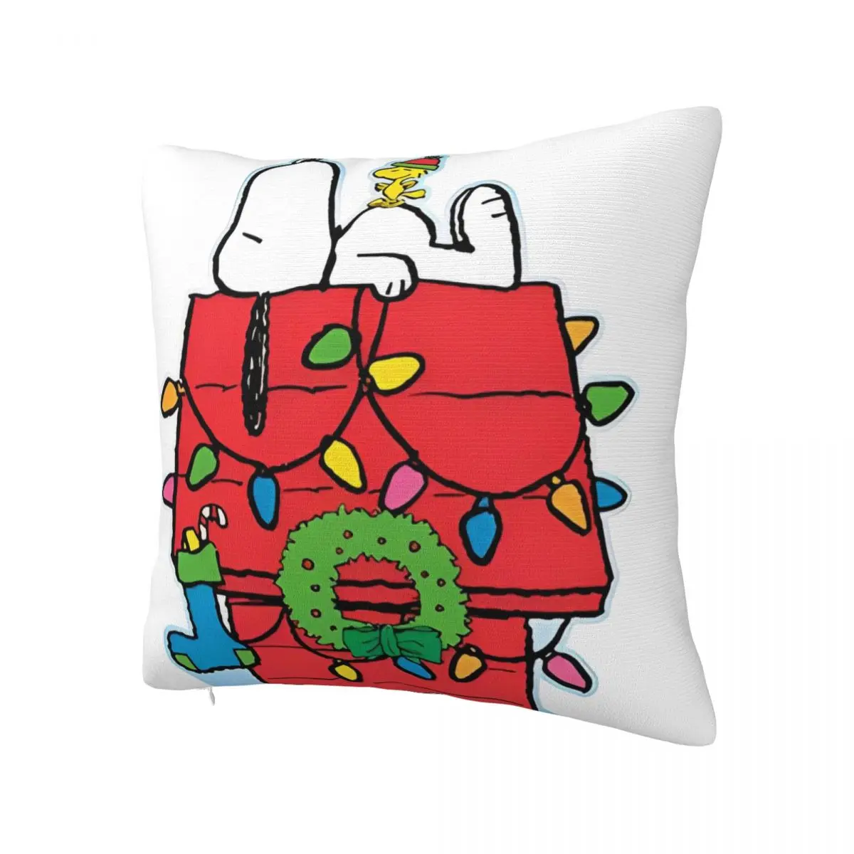 Christmas Snoopy Cartoon Pillow Cover Woodstock Peanuts Charlie Brown Pillow Case Cushion Cover Pillowcases For Home Decoration