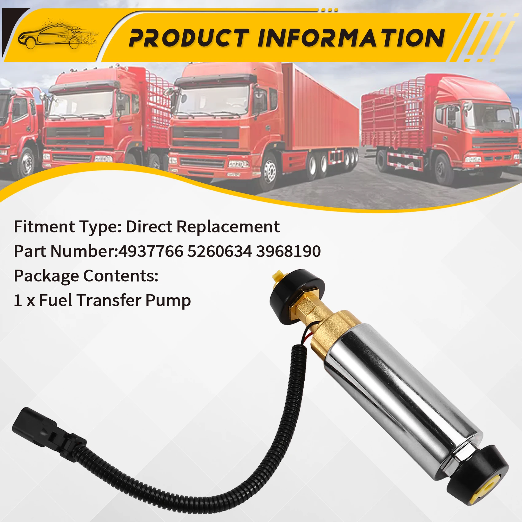 

A33K-5260634 Fuel Transfer Pump For Cummins 24V 4937766 3968190
