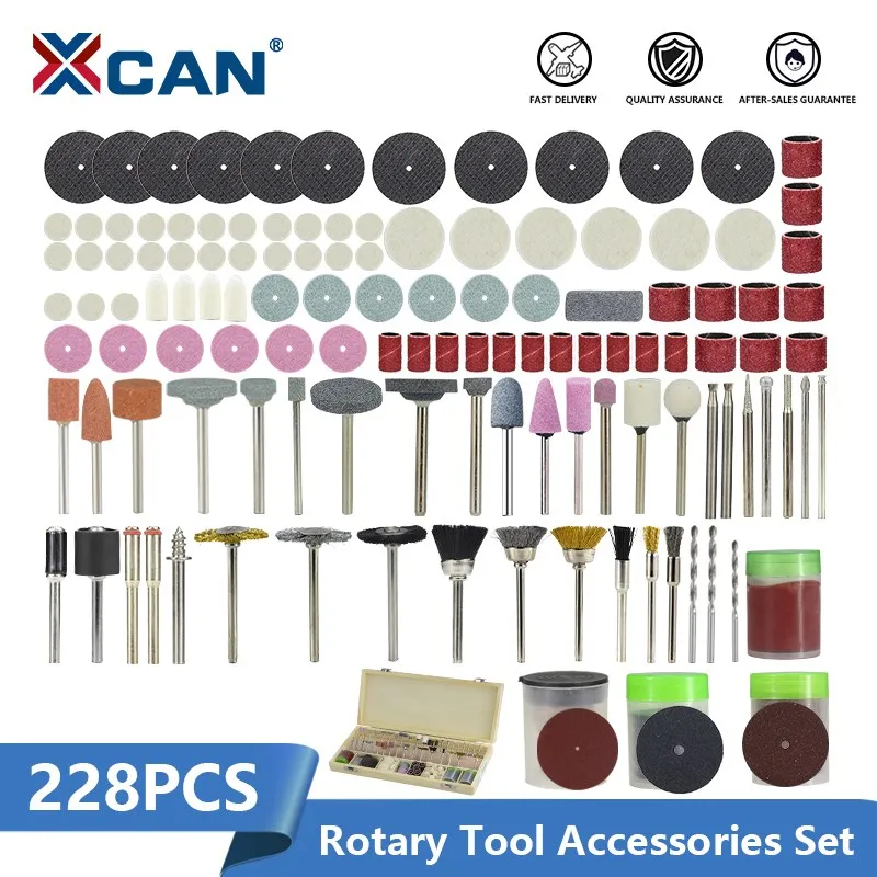 XCAN Rotary Tool Accessories Kit For Dremel 228pcs Cutting Grinding Sanding Carving Polishing Tool Abrasive Tools