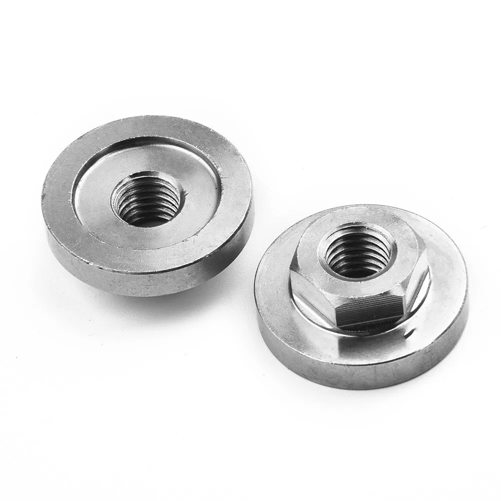 2Pcs Hexagon Nut Pressure Plate For Angle Grinder Disc Quick Change Locking Inner Outer Flange Nut Thread Power Tool