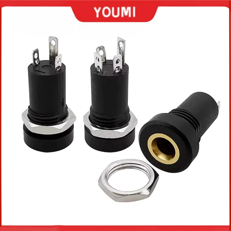10pcs 3.5mm Audio Jack Socket 3/4 Pole Stereo Solder Panel Mount 3.5 Mm Headphone Female Socket Connector with Nut for PJ392A