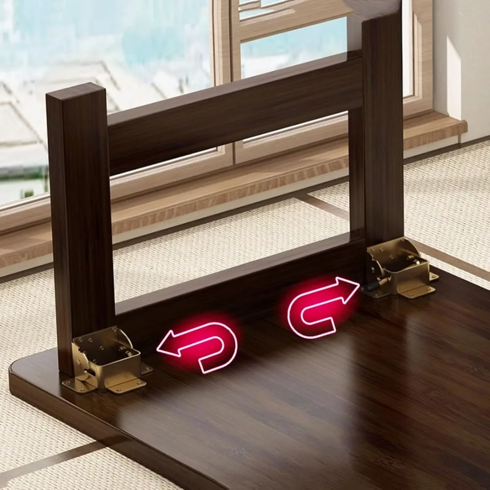 Foldable Small Table Coffee Tea Room Table Bedside Computer Desk Folding No Assembly Required Suitable for Tatami Tea Room Balco
