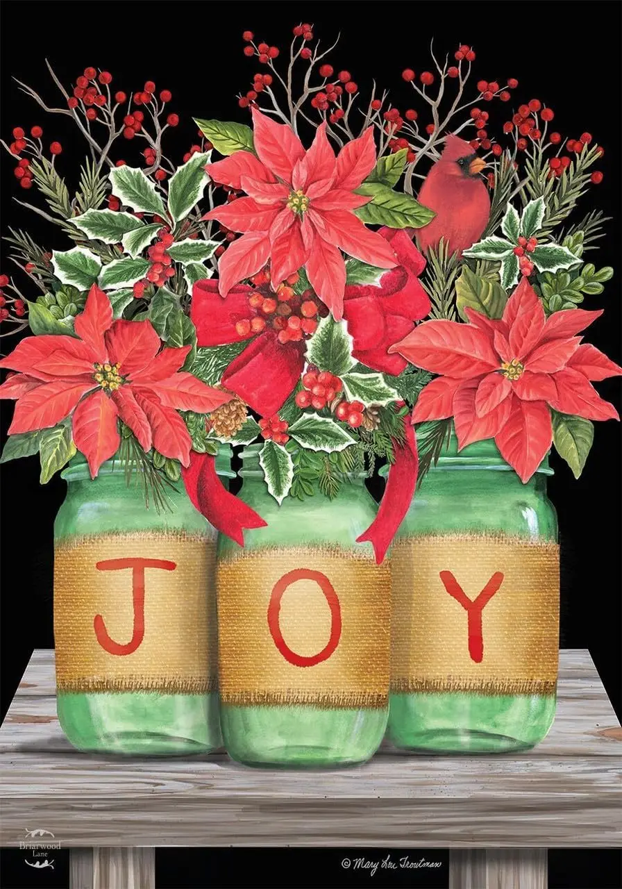 Briarwood Lane Joy Mason Jars Christmas Garden Flag