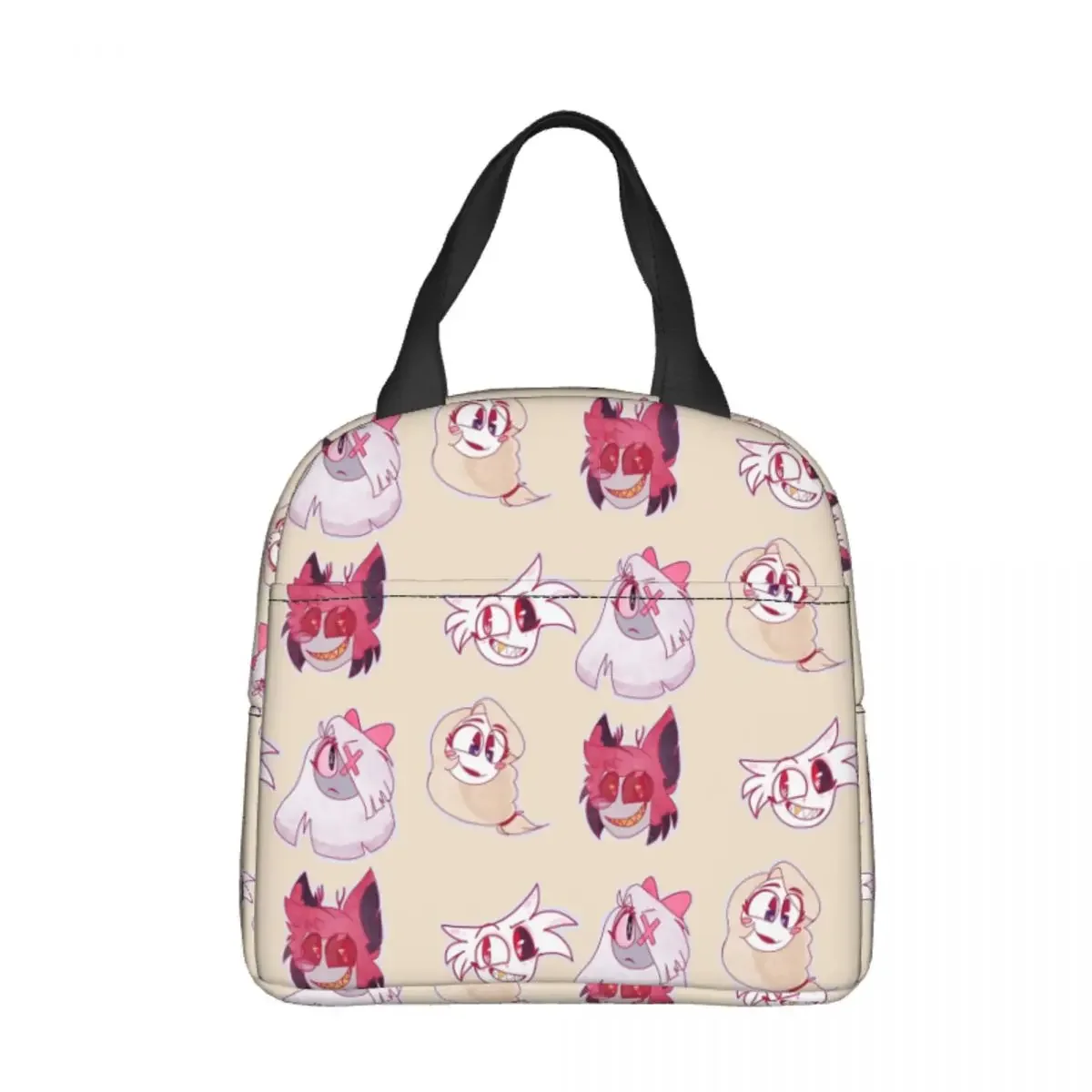 

Аниме Изолированные сумки для ланча Hazbin Hotels Chibi, сумка-холодильник, многоразовая большая сумка-тоут, коробка для ланча, рабочая сумка для пикника