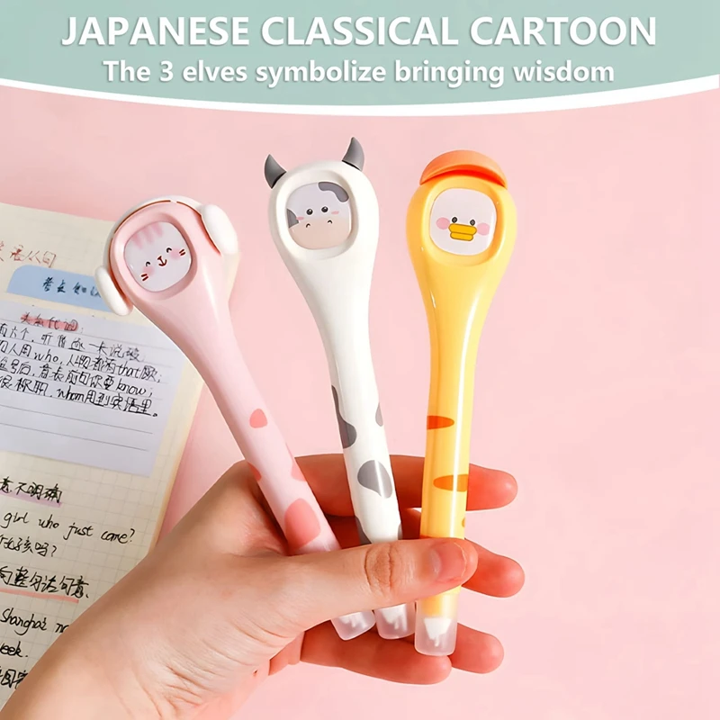 3Pcs Cute Quick Dry Japan White Out Pen Creative Correction Tape Pen With Easy To Use Kawaii Pen Applicator