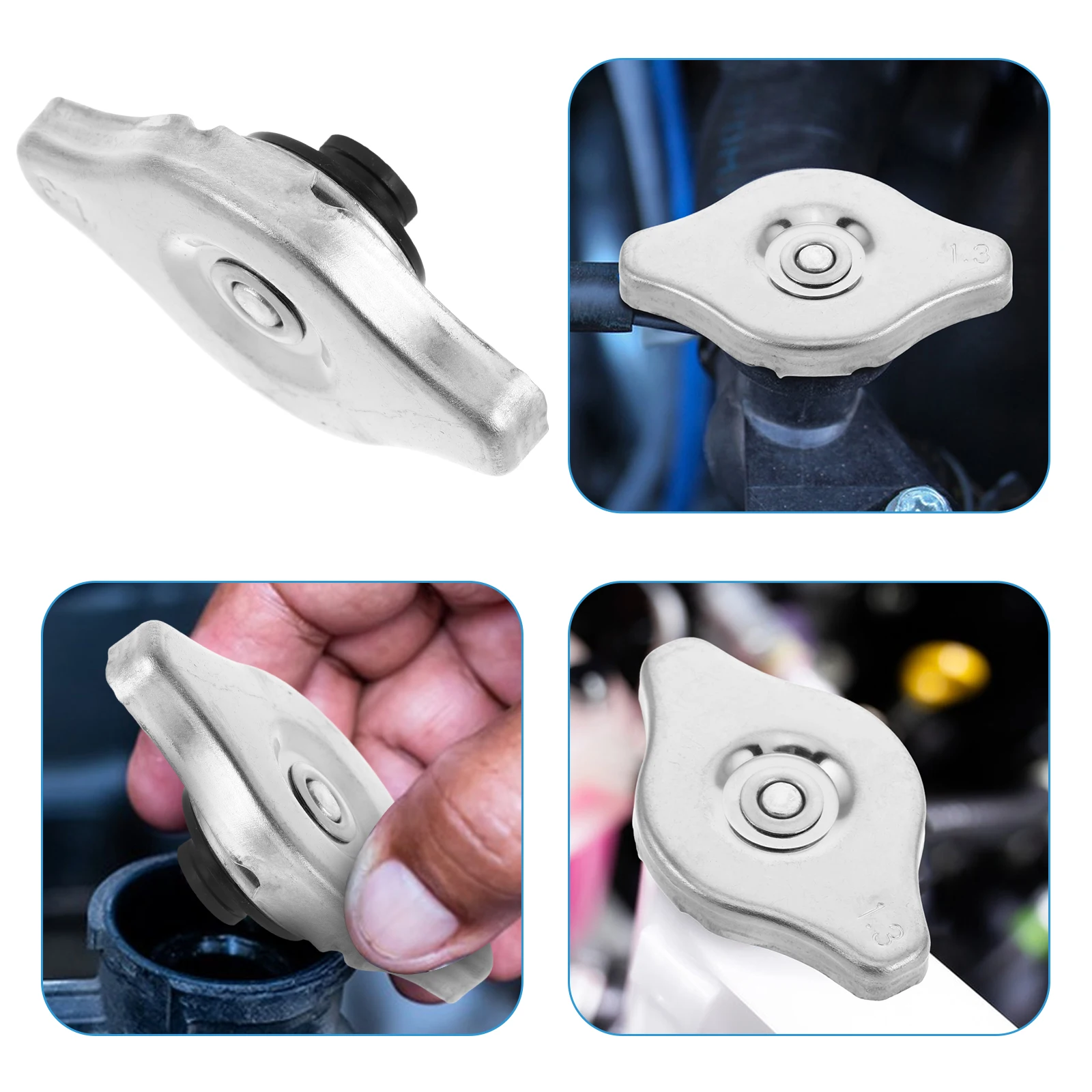 

Stainless Steel Radiator Cap Universal Car Modification High Pressure Replacement Metal Engine Coolant Cover Fuel Tank Caps