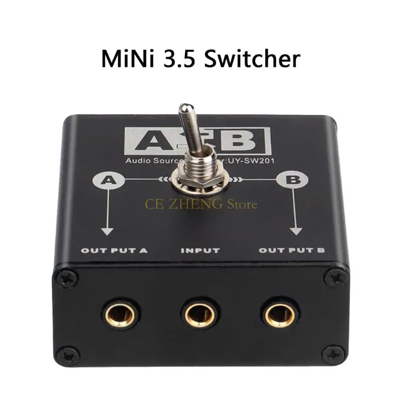 E56B 금속 3.5mm 사운드 스플리터 스위처 스튜디오 기어 용 다중 채널 선택기