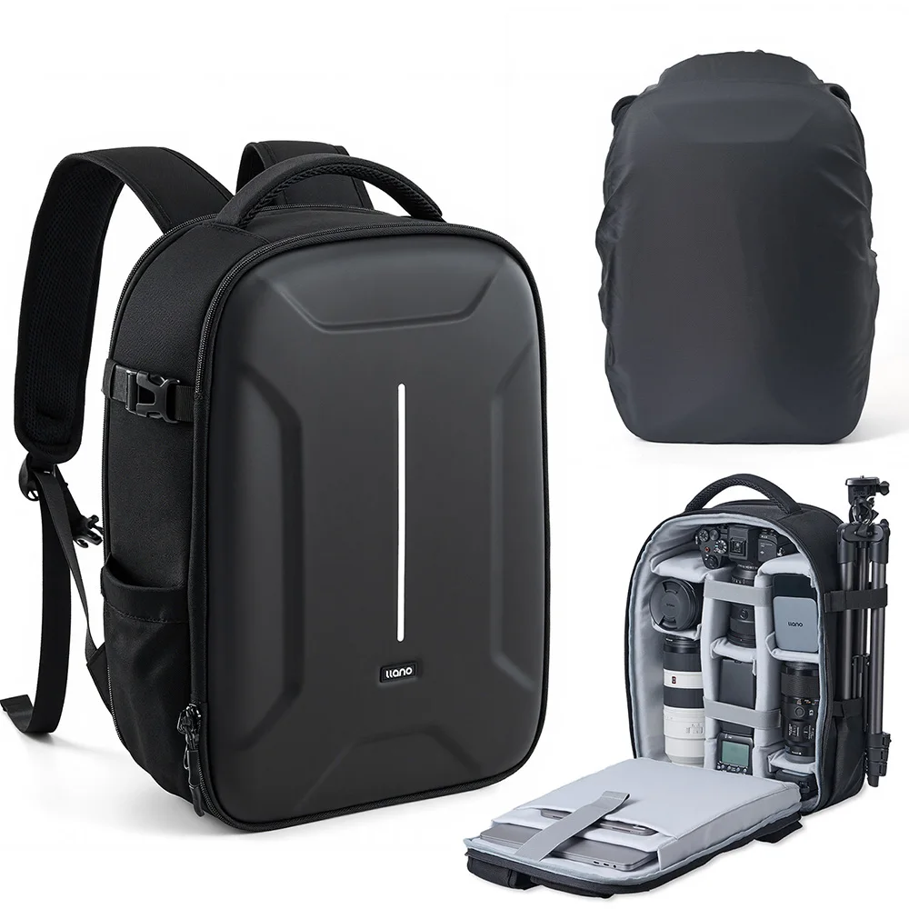 

llano 22L Hardshell Camera Backpack, Photography Backpack Hard Shell Camera Bag for DSLR & Mirrorless Camera for Sony Canon Niko