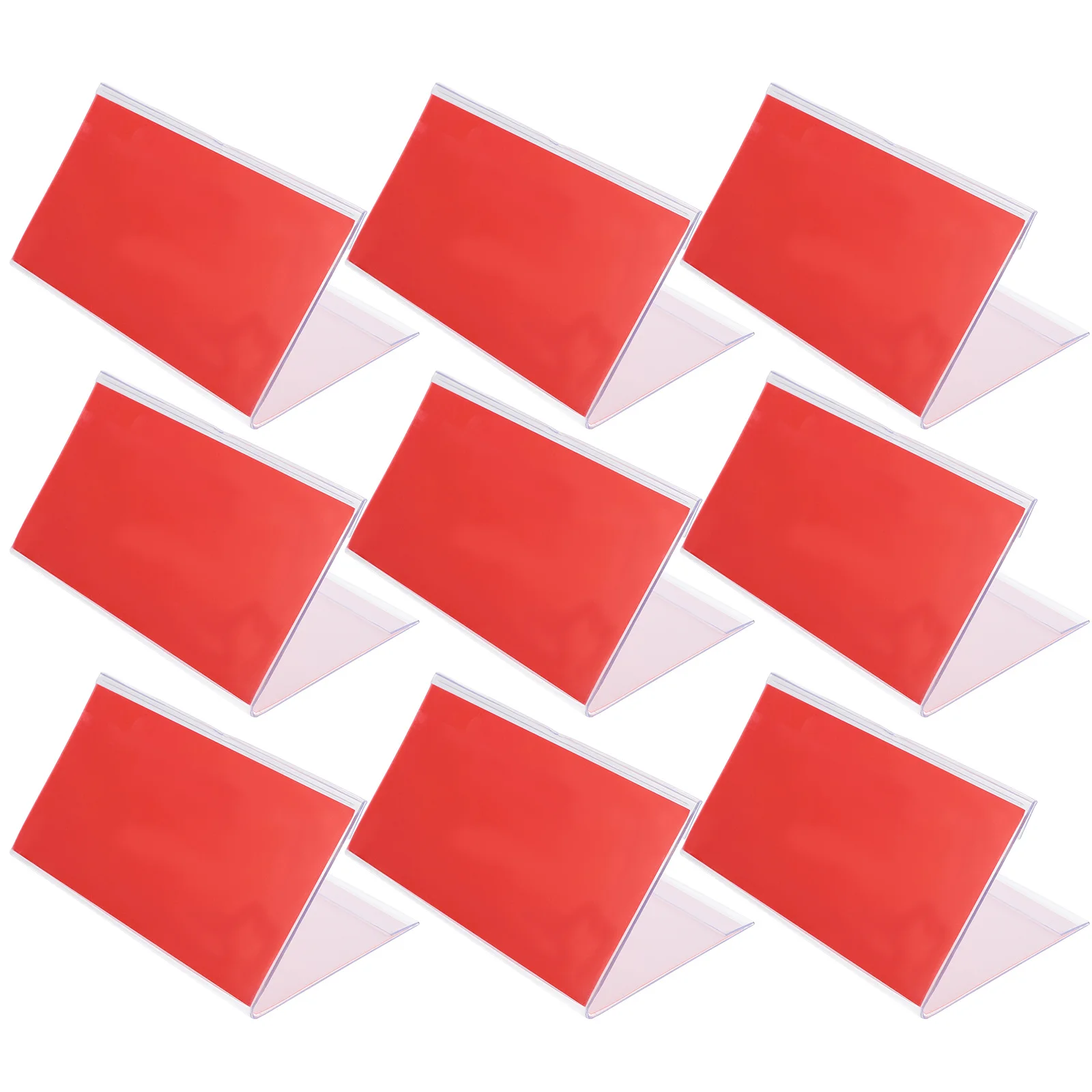 10Pcs Clear Double Sided Desk Name Plates Plastic Triangular Sign Holders for Student Table Display Office School Conference