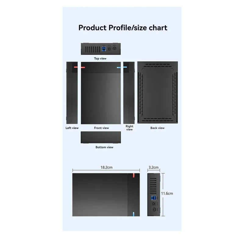 AEE7-3.5 Inch SATA To USB 3.0 HDD Case - External Hard Drive Enclosure, Data Transfer,HDD Box For PC And Laptop