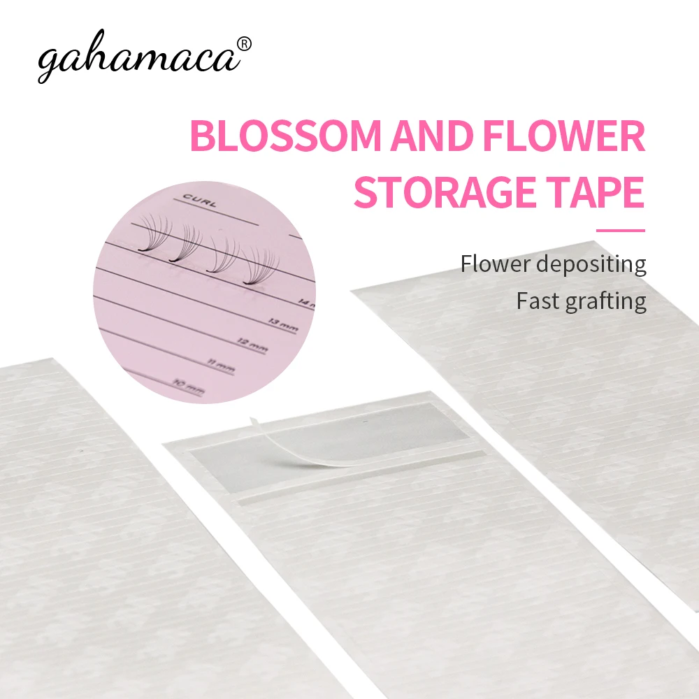 GAHAMACA 250 Strips Volume Fan Tapes Eyelash Extension Supplies Individual Lashes Storage Sticky Strip Double Faced Adhesive