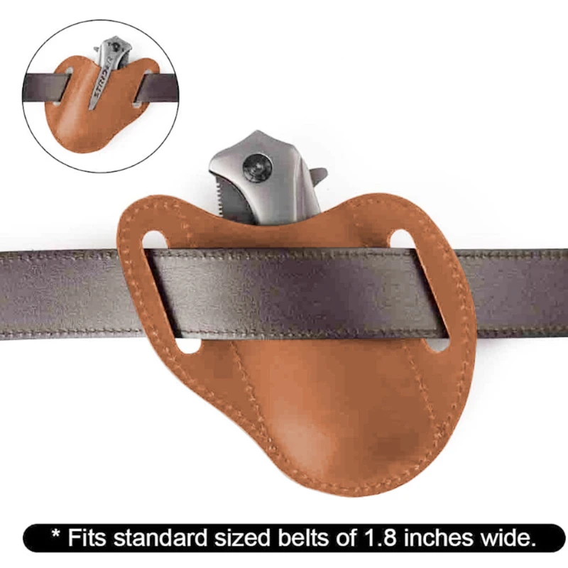 PU Leather Anti-scratch Storage Sheath Folding Flick Knife Waist Belt Clip Holder Pocket Knives Pack Tools for Camping