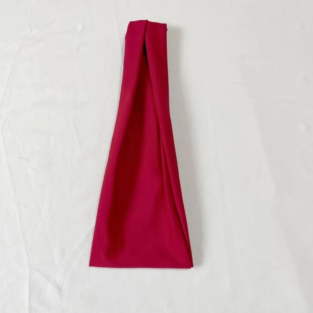 New Stretch Fabric Sports Headband Wide Band Soft Touch Yoga Headband Solid Color Sweat Absorbent Head Wrap Workout Accessories