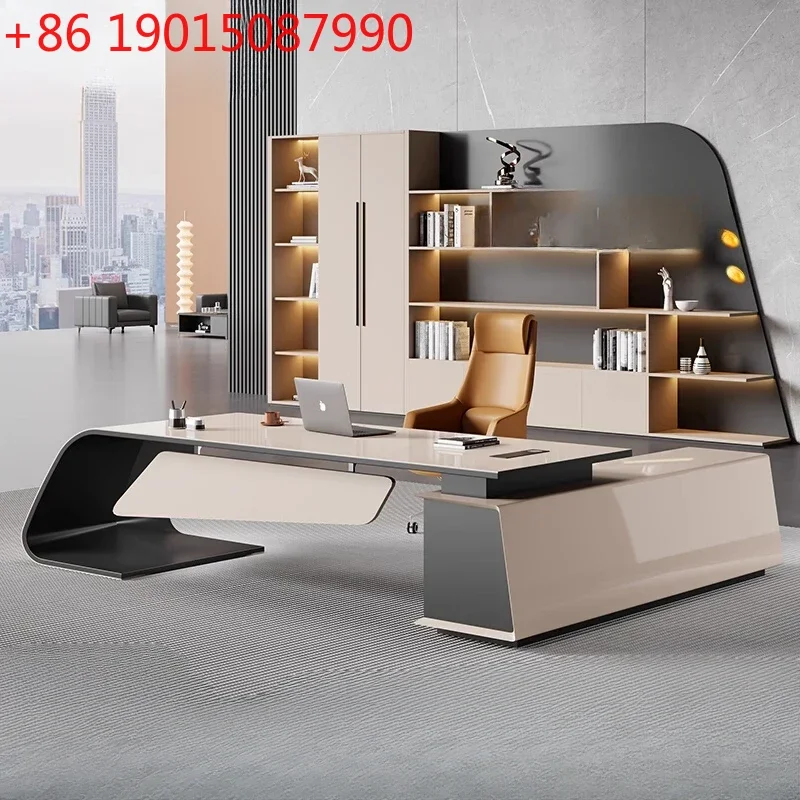 

Designer Modern Office Desks Asthetic Luxury Storage Drawers Writing Executive Desk L Shaped Study Escritorios Office Furniture