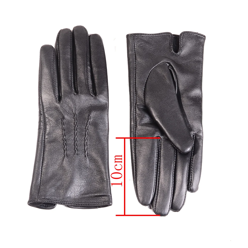 

Women's Girl's Real Leather Touch Screen Extended Fingers Nail Protection Manicure Gloves