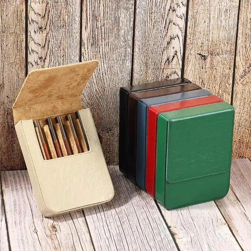 premium-leather-6-pen-holders-organizers-for-businessmen-and-artists-featuring-strong-construction-and-assorted-color