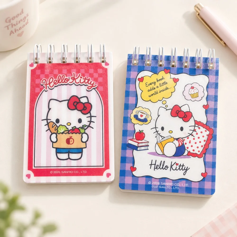 Genuine Sanrio Hello Kitty Spiral Memo Book Character Merchandise Pocket Notepad for Daily Writing Study Office Note Taking