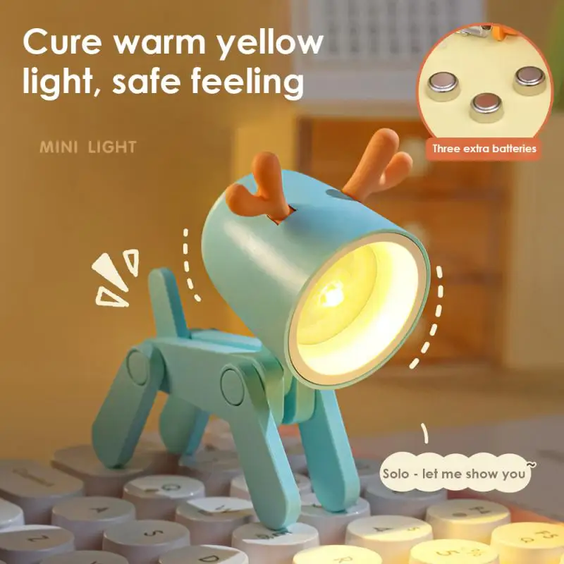 LED Night Light Mini Cute Pet Light Student Gift Cartoon Pet Folding Table Lamp Room Bedside Bedroom Living Room Decor