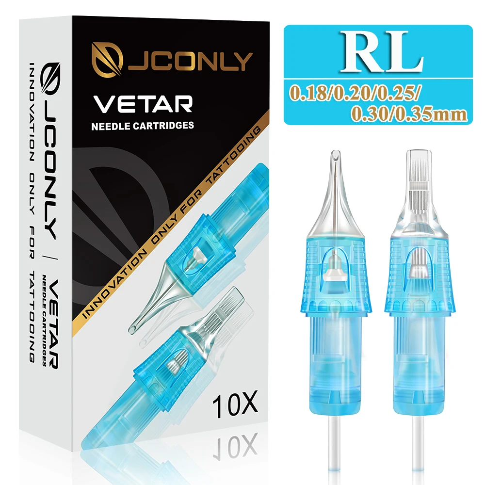 JCONLY VETAR Tattoo Cartridge Needles RL Disposable Sterilized Tattoo Needles Universal Tattoo Cartridges for Tattoo Body Art