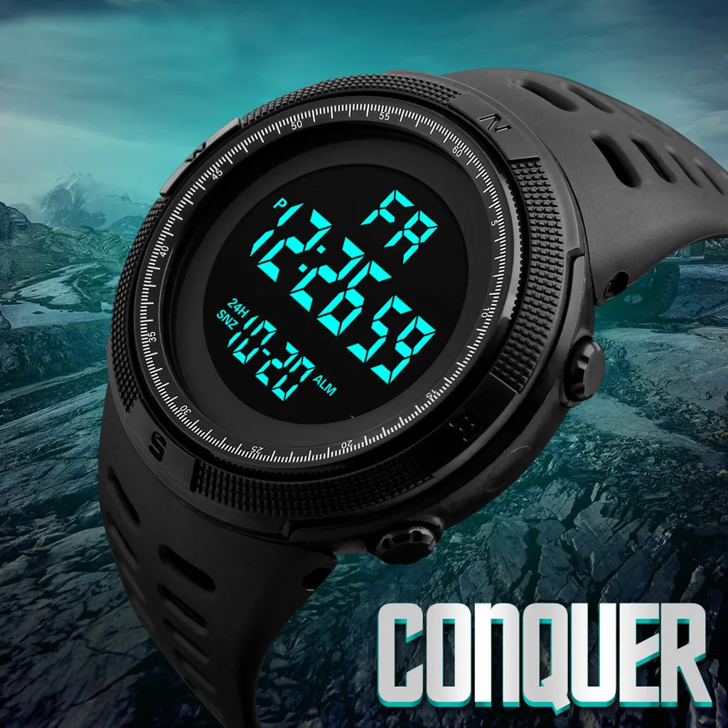 Men's Digital Electronic Watch Sports Glow 49mm Large Dial Student Outdoor Adventure Trend Multifunctional Watches