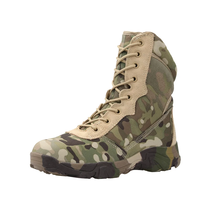 Jungle Camouflage Boots Hunting Hiking Boots Lightweight Camo Hiking Motorcycle Shoes for Men/women with Zipper Breathable