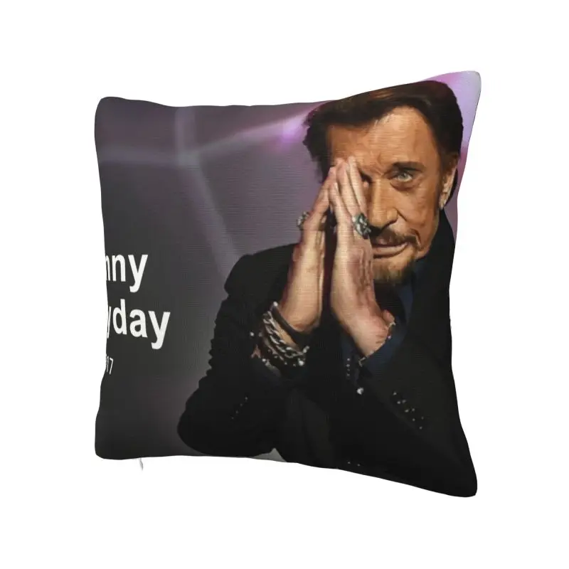 Rock Johnny Hallyday Modern Pillow Cover Living Room Decoration French Singer Music Car Cushion