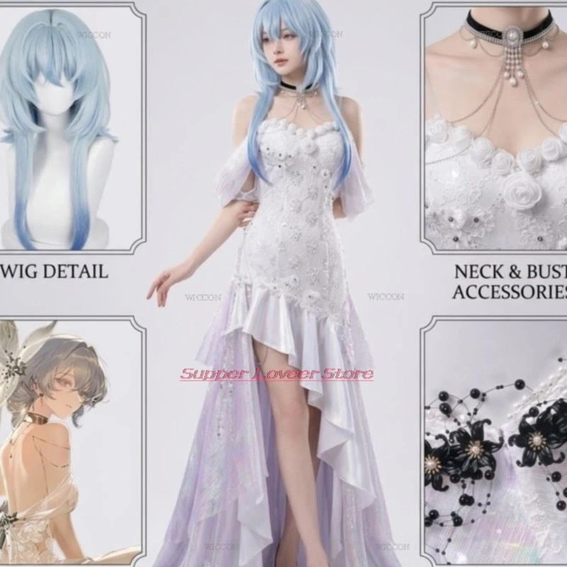 

Wuthering Waves Shorekeeper Cosplay Full Costumes And Sets Costume Fantasias Music Moment Series White Gown Dress With косплей