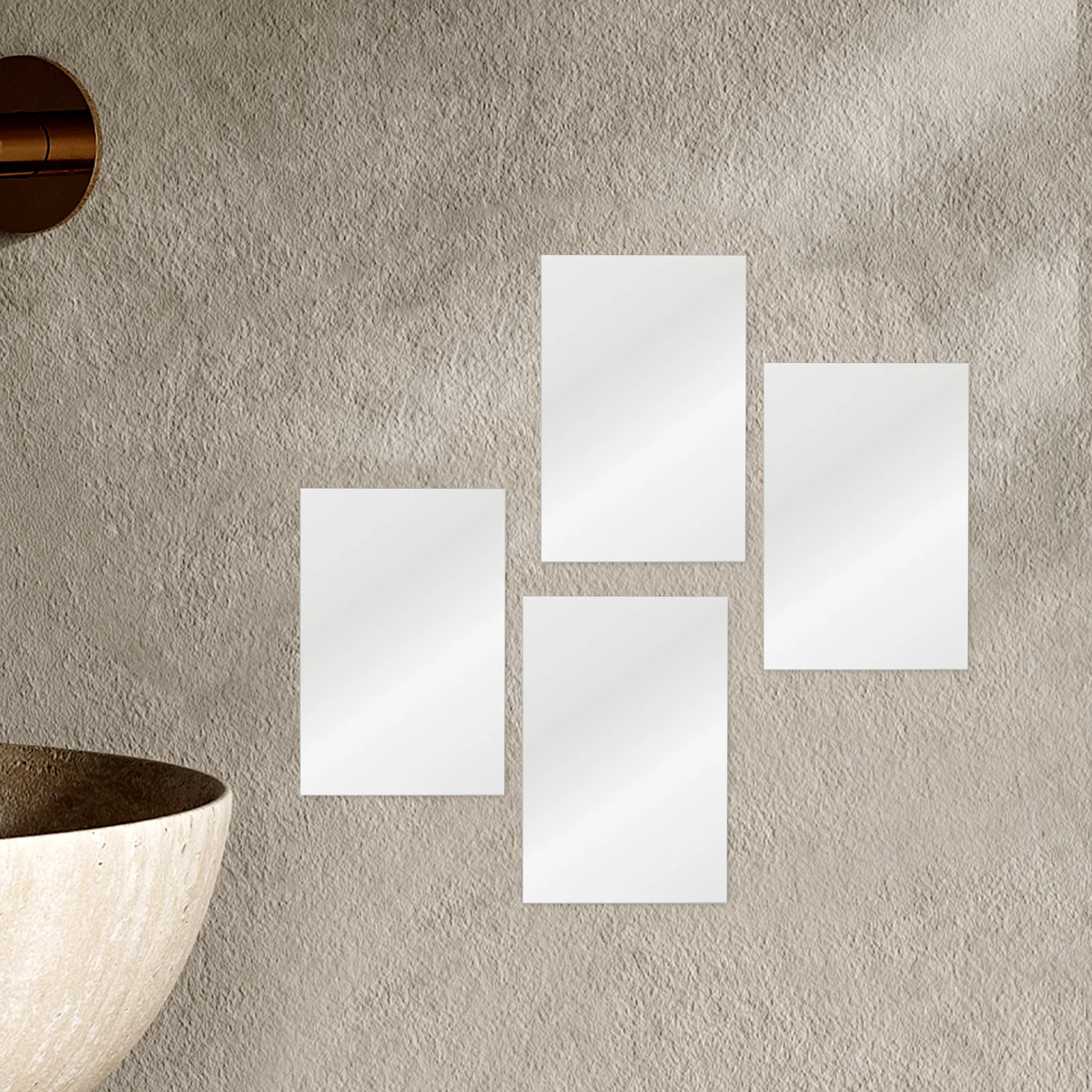 

10Pcs Peel and Stick Acrylic Mirror Sheets Flexible Wall Decor Minimalist Design Clear Reflection Home Office Gym