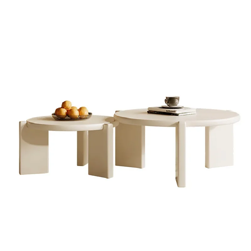 

Modern, simple, combination, coffee table, living room, household, tea table, small apartment, cream style, size round