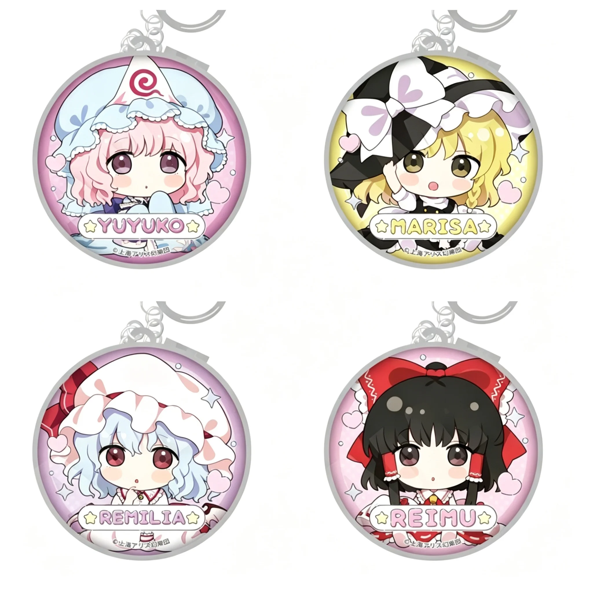 Anime Touhou Project Yuyuko Saigyouji Little One Ver Q-Style Acrylic Pendant Keychains Bag Decorations