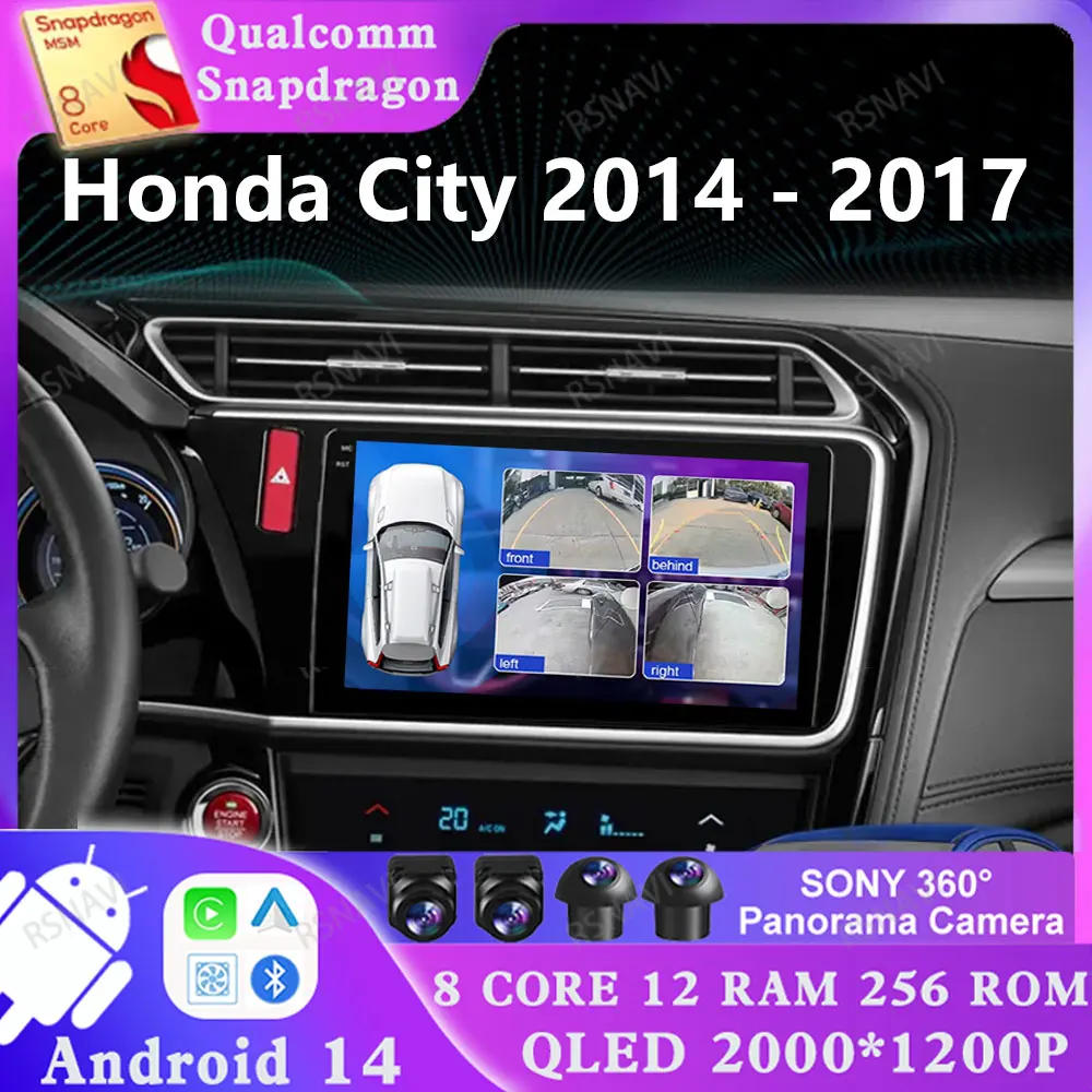 

Android 14 для Honda City 2014-2017 АВТО Мультимедийный DSP Viedo Player 5G WIFI 4G LTE Головный блок 2 DIN DVD Qualcomm Стерео GPS