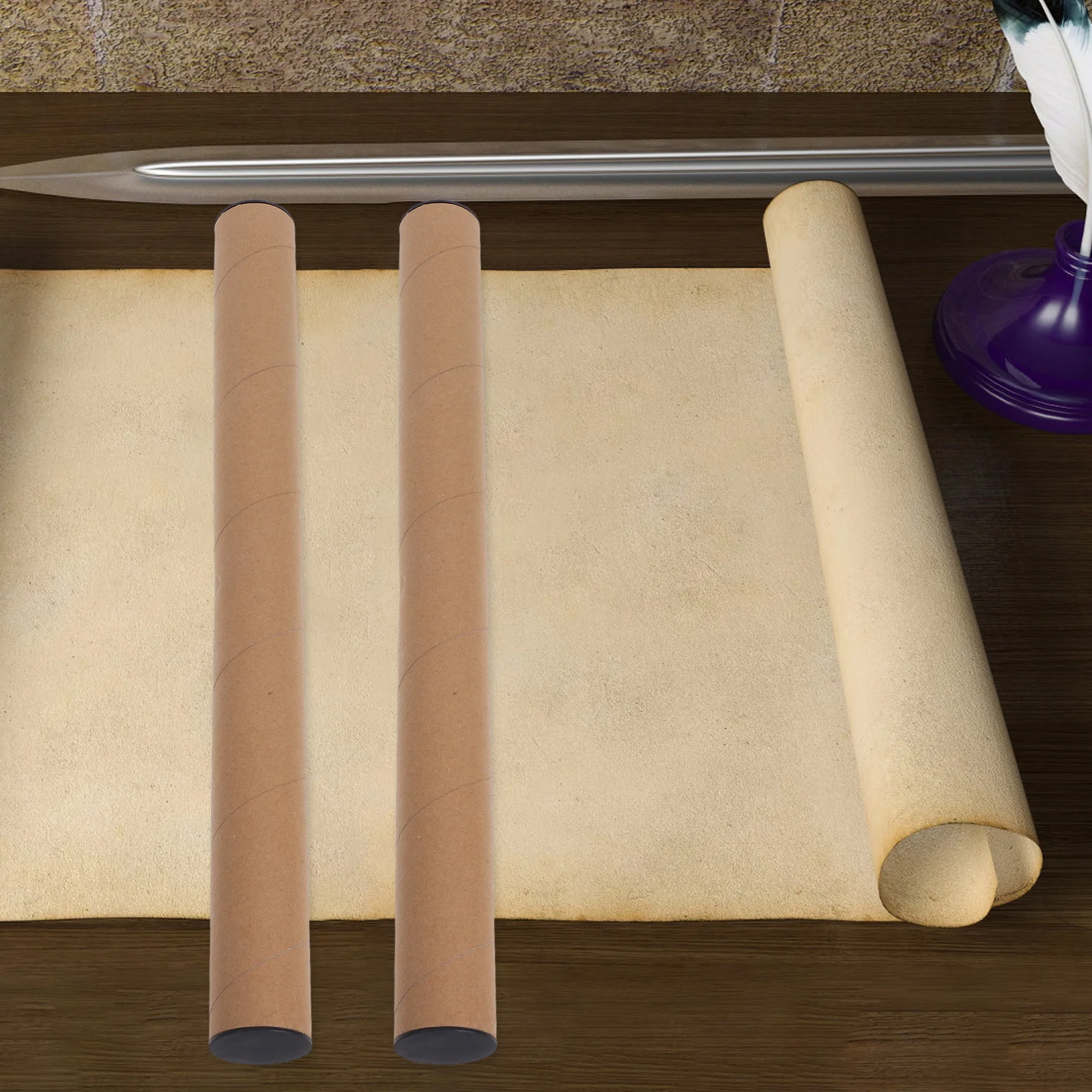 10 pcs Mailing Tubes Kraft Paper Shipping Tube 40X4Cm Round Cardboard Mailers For Posters Art Prints Maps Blueprints Documents