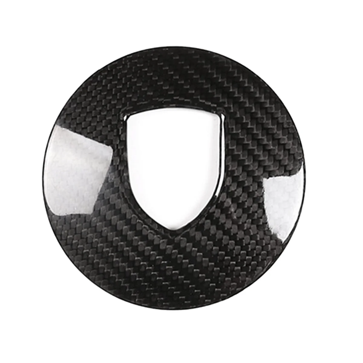 Black Carbon Fiber Steering Wheel Cover Trim for Porsche 911 Panamera Cayenne Boxster 718 2019-2023 Logo Circle Sticker