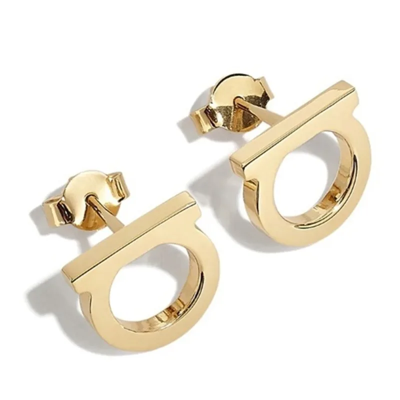 2pc/Stainless steel English letter D earrings for women/men, light luxury and high-end jewelry