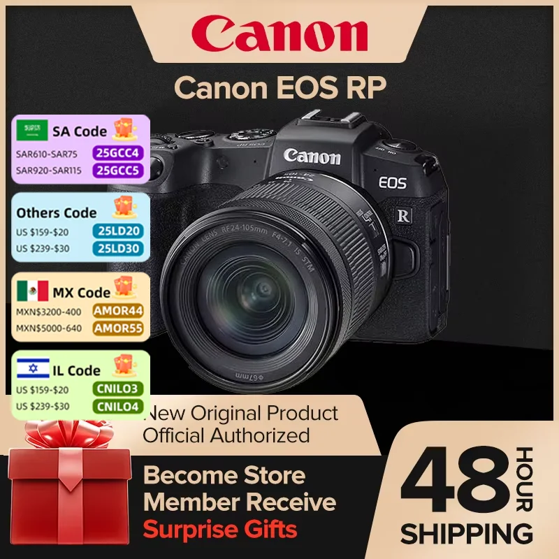 Canon EOS RP Full-Frame Mirrorless Digital Professional Camera 4K Video Body Or With RF 24-105 MM F4 STM USM Lens