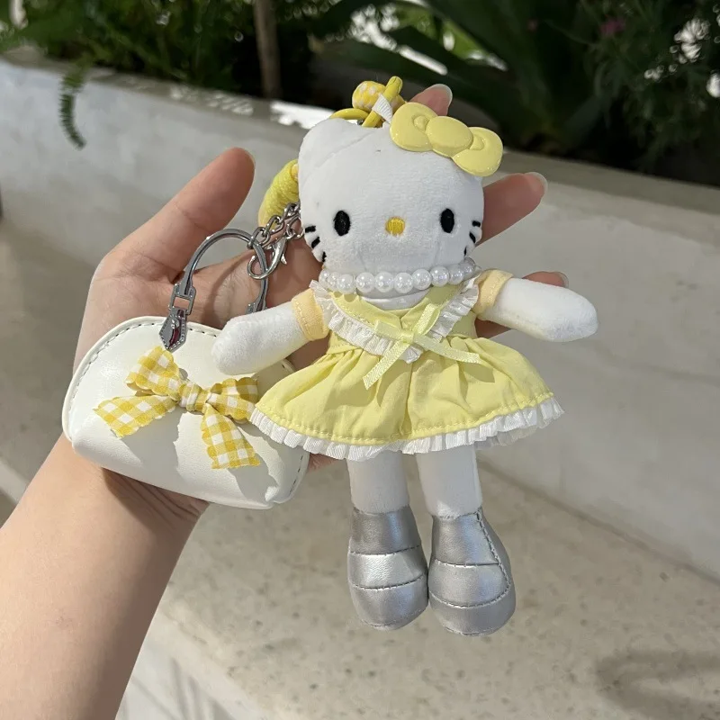 산리오 만화 헬로키티 롱 레그 시리즈 플러시 키체인 펜던트 귀여운 일상 백팩 맞춤형 패션 액세서리