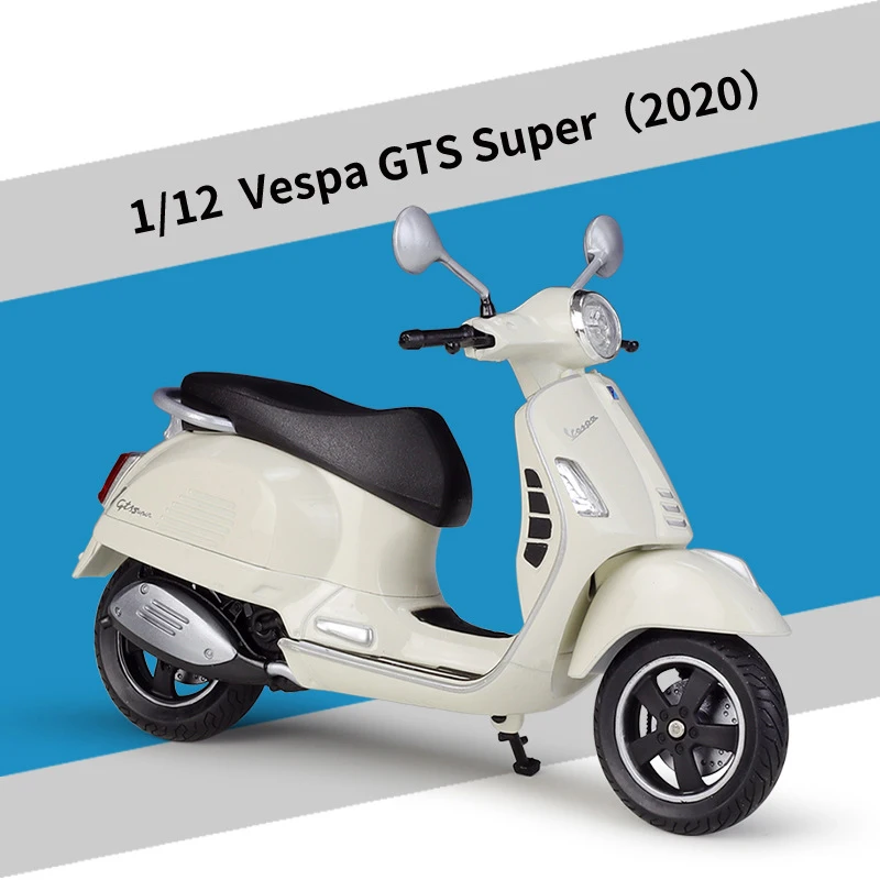 WELLY 1:12 Vespa GTS Super 2020 Motorcycles Simulation Alloy Motorcycle Model Collection Toy Car Kid Gift